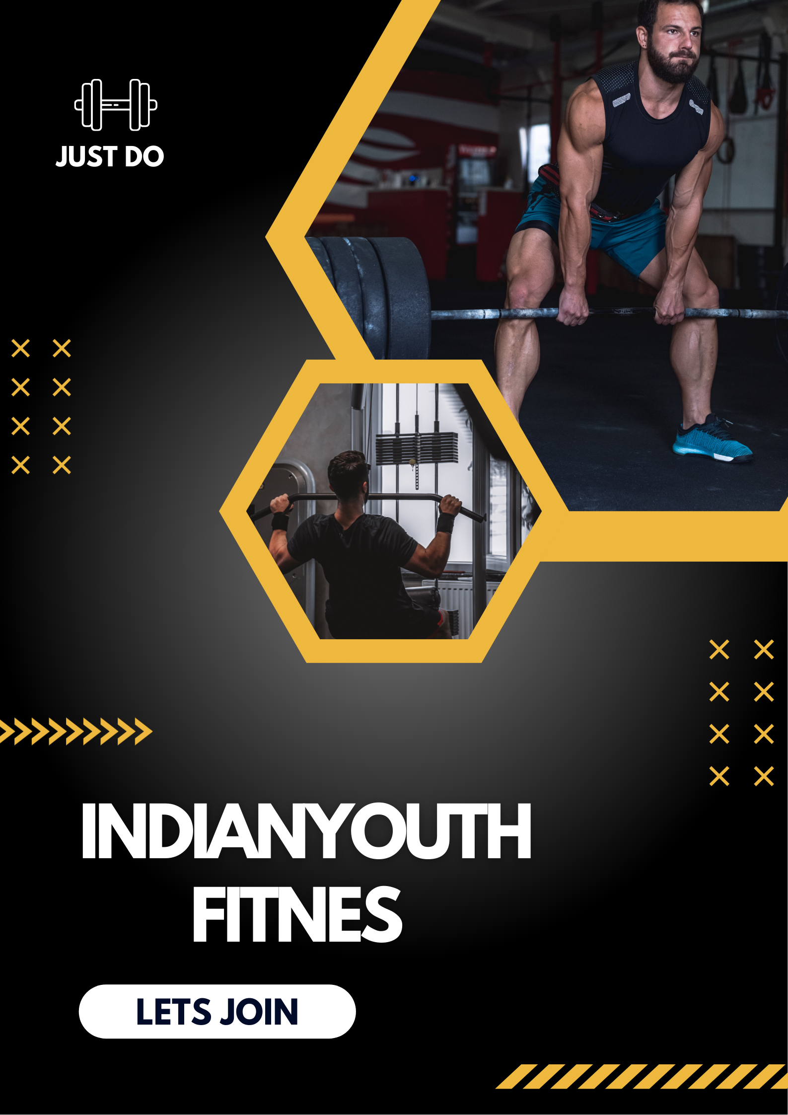 Black Minimalist Gym Center Promo Poster